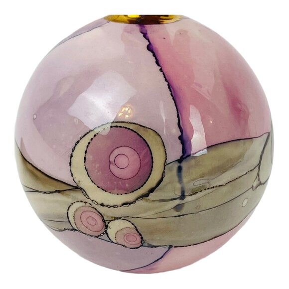 Frederick Frances Handpainted Abstract Porcelain Ornament Signed 1987 Retired - Picture 2 of 5